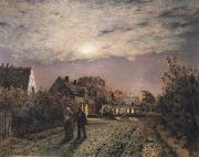 Jean Charles Cazin Sunday Evening in a Miner-s Village oil on canvas